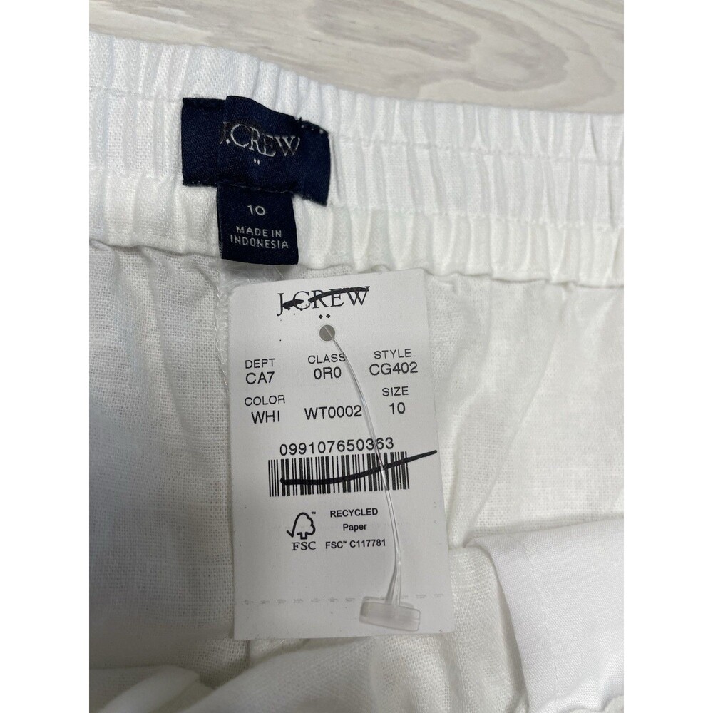 J.Crew Factory Linen-blend slim wide-leg drawstring pant NWT Size 10 - Picture 5 of 12
